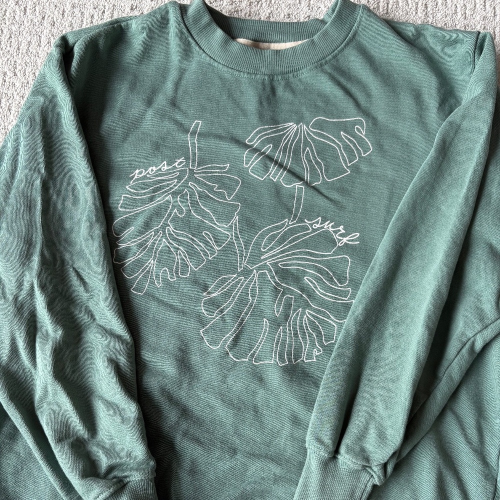 Post Surf Green Lightweight Sweatshirt Size Medium - Picture 2 of 5